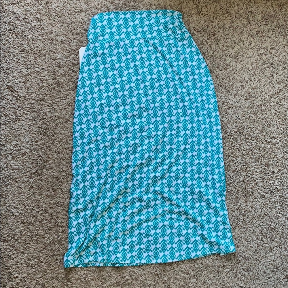 Blue and white maxi skirt